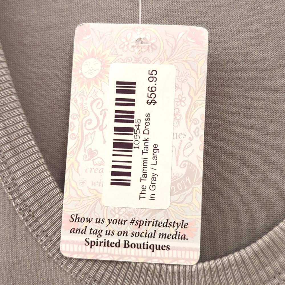 NWT The Tammy Tank Dress in Gray Size Large by Spirited, Soo cute! - Picture 5 of 12